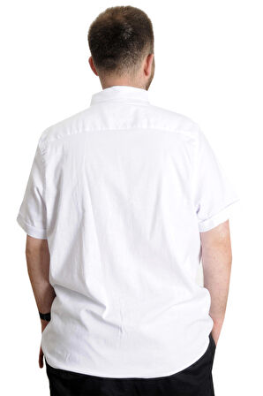 Mode XL Erkek Büyük Beden Gabardin Gömlek INTROVERT 23304 Beyaz