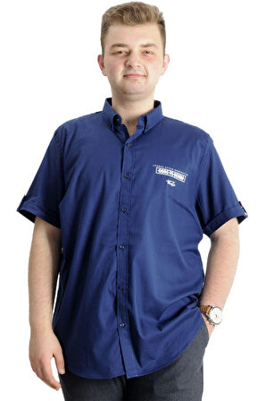 Mode XL Erkek Büyük Beden Gabardin Gömlek LEADER 23305 İndigo