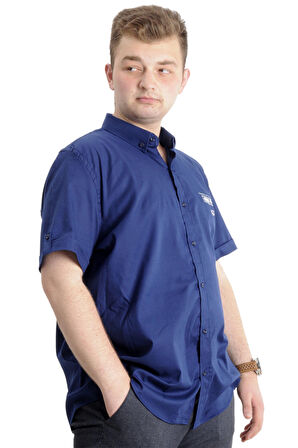 Mode XL Erkek Büyük Beden Gabardin Gömlek LEADER 23305 İndigo