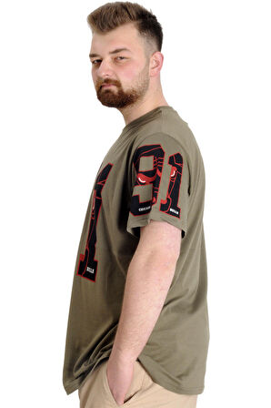Mode XL Büyük Beden Erkek T-shirt 91 23153 Haki