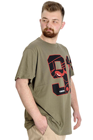 Mode XL Büyük Beden Erkek T-shirt 91 23153 Haki