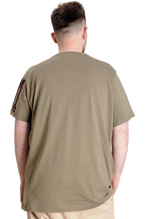Mode XL Büyük Beden Erkek T-shirt 91 23153 Haki
