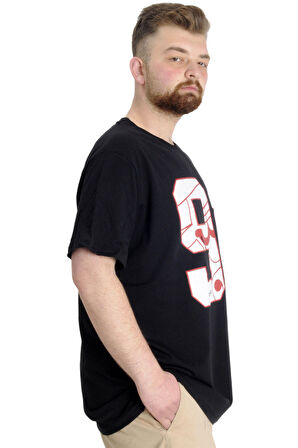 Mode XL Büyük Beden Erkek T-shirt 91 23153 Siyah