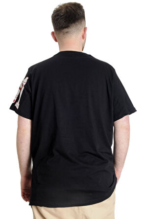 Mode XL Büyük Beden Erkek T-shirt 91 23153 Siyah