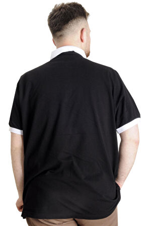 Mode XL Büyük Beden Erkek Polo T-shirt GOOD TIMES 23345 Siyah
