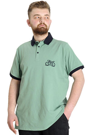 Mode XL Büyük Beden Erkek Polo T-shirt HIGH 23346 Çağla