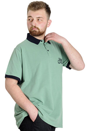 Mode XL Büyük Beden Erkek Polo T-shirt HIGH 23346 Çağla