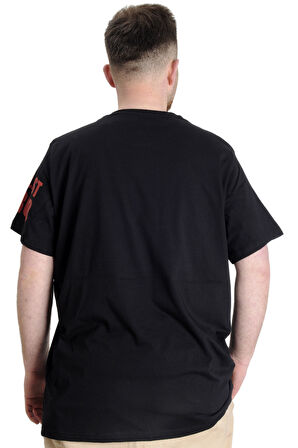 Mode XL Büyük Beden Erkek T-shirt EL CHAPO 23154 Siyah