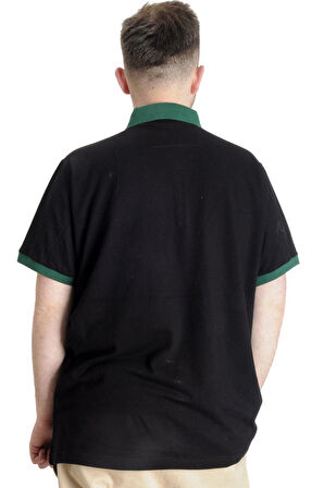 Mode XL Büyük Beden Erkek Polo T-shirt LONDON 23350 Siyah
