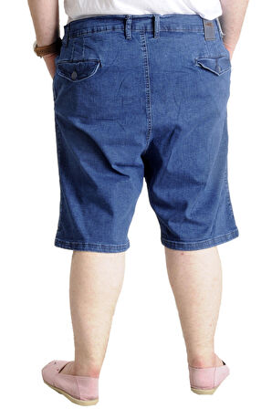 Mode XL Büyük Beden Erkek Kot Şort Yan Cepli NEW ARMINA  23806 Lacivert