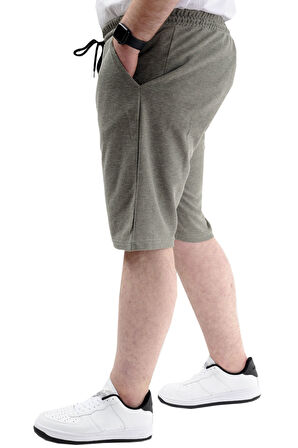 Mode XL Büyük Beden Erkek Cepli Şort WAFFLE 23498 Haki