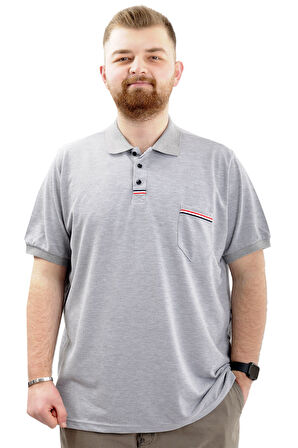 Mode XL Büyük Beden Erkek Polo Yaka Tişört Cepli YIRTMAÇLI U24329 Grimelanj