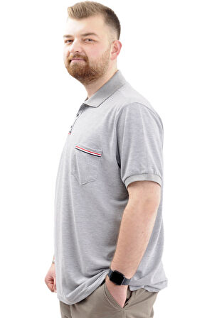 Mode XL Büyük Beden Erkek Polo Yaka Tişört Cepli YIRTMAÇLI U24329 Grimelanj