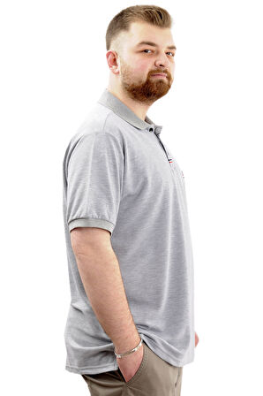 Mode XL Büyük Beden Erkek Polo Yaka Tişört Cepli YIRTMAÇLI U24329 Grimelanj