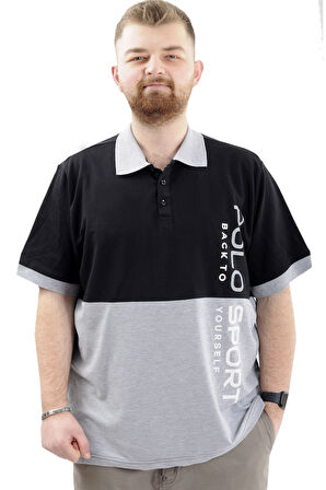 Mode XL Büyük Beden Erkek Polo Yaka T-Shirt POLO SPORT U24323 Grimelanj