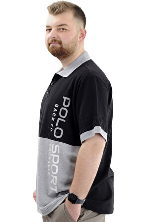 Mode XL Büyük Beden Erkek Polo Yaka T-Shirt POLO SPORT U24323 Grimelanj
