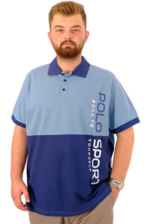 Mode XL Büyük Beden Erkek Polo Yaka T-Shirt POLO SPORT U24323 İndigo