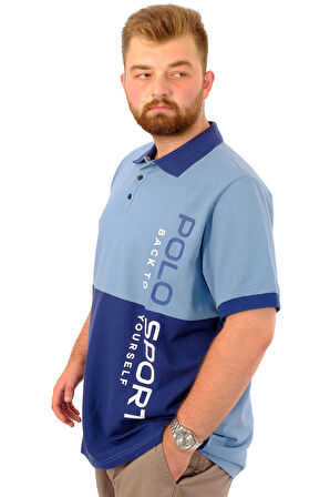 Mode XL Büyük Beden Erkek Polo Yaka T-Shirt POLO SPORT U24323 İndigo