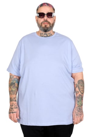 Mode XL Büyük Beden Basic Tshirt 20031 Lila