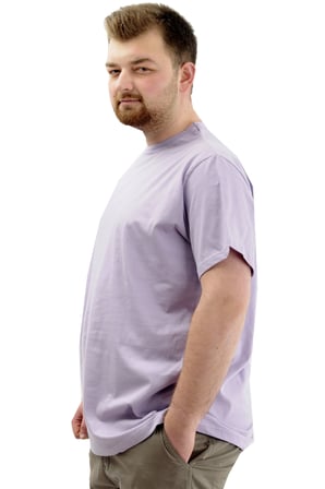 Mode XL Büyük Beden Basic Tshirt 20031 Lila