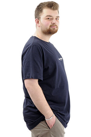 Mode XL Büyük Beden Baskılı Erkek T-Shirt Bisiklet Yaka VAN GOGH U24040 Lacivert