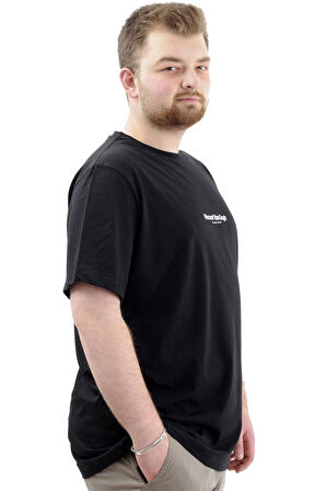 Mode XL Büyük Beden Baskılı Erkek T-Shirt Bisiklet Yaka VAN GOGH U24040 Siyah