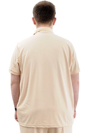 Mode XL Büyük Beden Erkek Tişört Polo Yaka JAKAR U24337 Bej