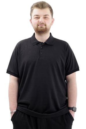 Mode XL Büyük Beden Erkek Tişört Polo Yaka JAKAR U24337 Siyah
