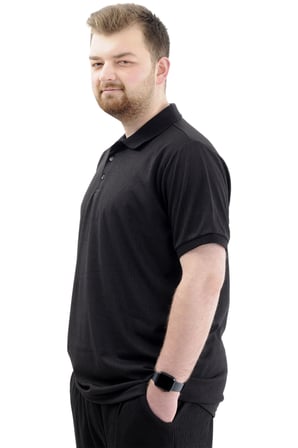Mode XL Büyük Beden Erkek Tişört Polo Yaka JAKAR U24337 Siyah