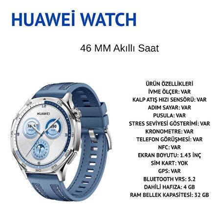 Huawei Watch 46mm Mavi Akıllı Saat