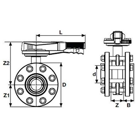 PVC FLANŞLI KELEBEK VANA ( Ø 160 ) ( 1 ADET )