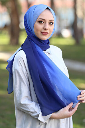 Stella Degrade Desenli Şifon Şal Modeli 72*180cm Mavi