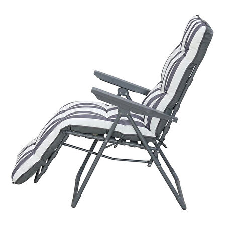 GRİ RENK METAL ŞEZLONG KATLANIR SANDALYE