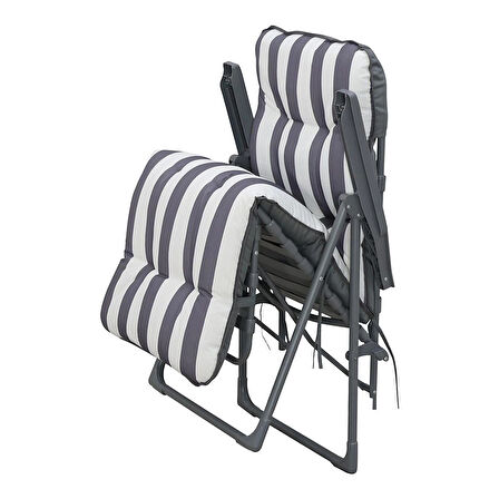 GRİ RENK METAL ŞEZLONG KATLANIR SANDALYE