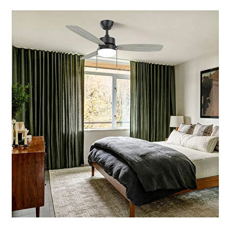 GRİ 3 KANATLI KENDİNDEN LEDLİ 111 CM ÇAP 55 WATT TAVAN VANTİLATÖRÜ