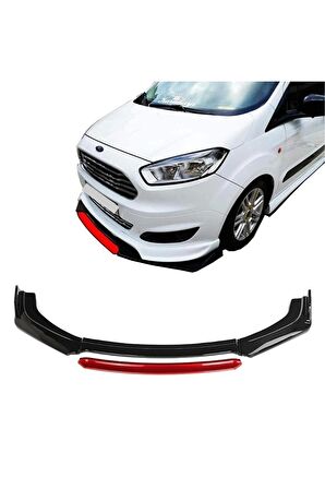 Ford Courier Uyumlu Ön Tampon Altı Lip 4 Parça (Kırmızı)