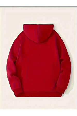Paris Jet Avme Baskılı Kapüşonlu Cepli Sweatshirt