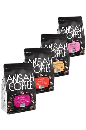 Premium Espresso Kahve Çekirdek Seti | 4x250gr | Bolivar, Genoa, Extra Aroma,Romeo