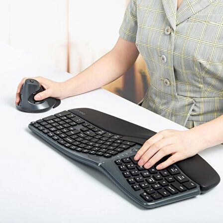  TechTic Kablosuz Dikey Mouse Sessiz 6 Tuşlu 800/1200/1600 DPI Bilek Destekli Ergonomik-Delux M618gx