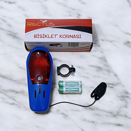 RCTS-809A 8 SESLİ VE IŞIKLI BİSİKLET KORNASI MAVİ