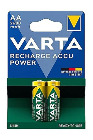 2600 mAh AA Accu Power Şarj Edilebilir Kalem Pil 2’li