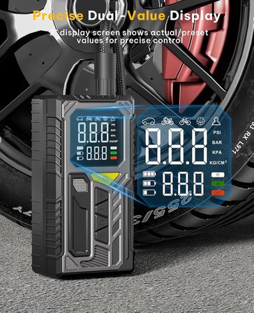 4000mAh Hava Kompresörü Powerbank Özellikli Auhma Model Kompresör Araba Bisiklet Top Lastik Şişirme Pompası