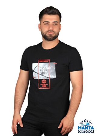 Manta MNT 2406 S. Yaka Pota Baskılı Erkek T-Shirt