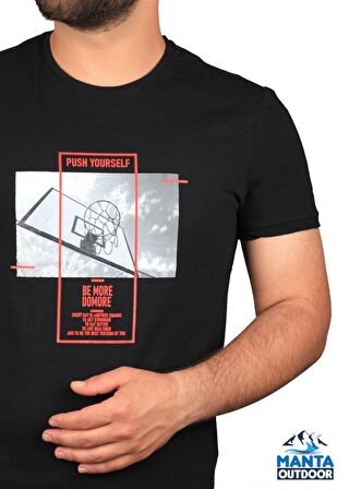 Manta MNT 2406 S. Yaka Pota Baskılı Erkek T-Shirt