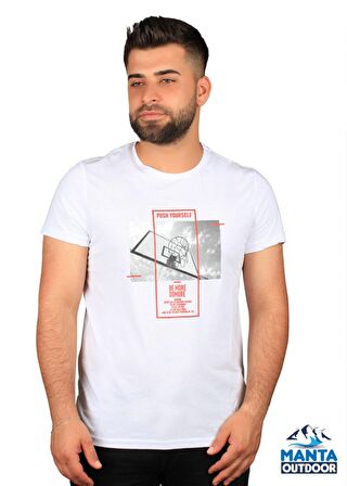 Manta MNT 2406 S. Yaka Pota Baskılı Erkek T-Shirt