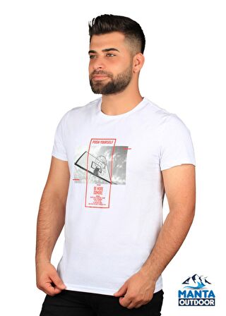 Manta MNT 2406 S. Yaka Pota Baskılı Erkek T-Shirt