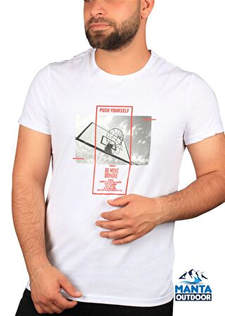 Manta MNT 2406 S. Yaka Pota Baskılı Erkek T-Shirt