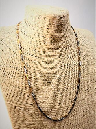 316L CERRAHİ ÇELİK GOLD/GÜMÜŞ 55 CM 2MM KALINLIK ÇELİK KOLYE-ÇKOL87