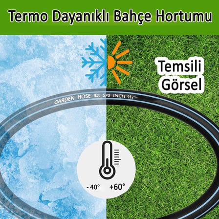 20 METRE Termo Bahçe Hortumu Dayanıklı 3 Katlı Sağlam Çeşme Su Sulama Yıkama Hortum 12.5 mm 1/2"