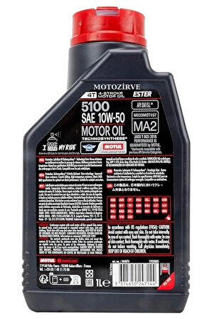 Motul 5100 10W 40 4T Motosiklet Motor Yağı 4T 1 Litre (2 Adet)